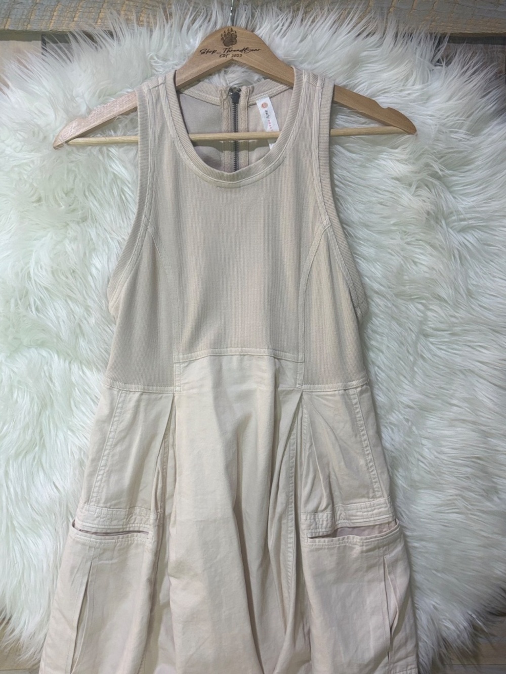 EUC. {Daily Practice · Anthro} Nude < Sky High > Racerback Midi Dress | Small - Picture 7 of 16